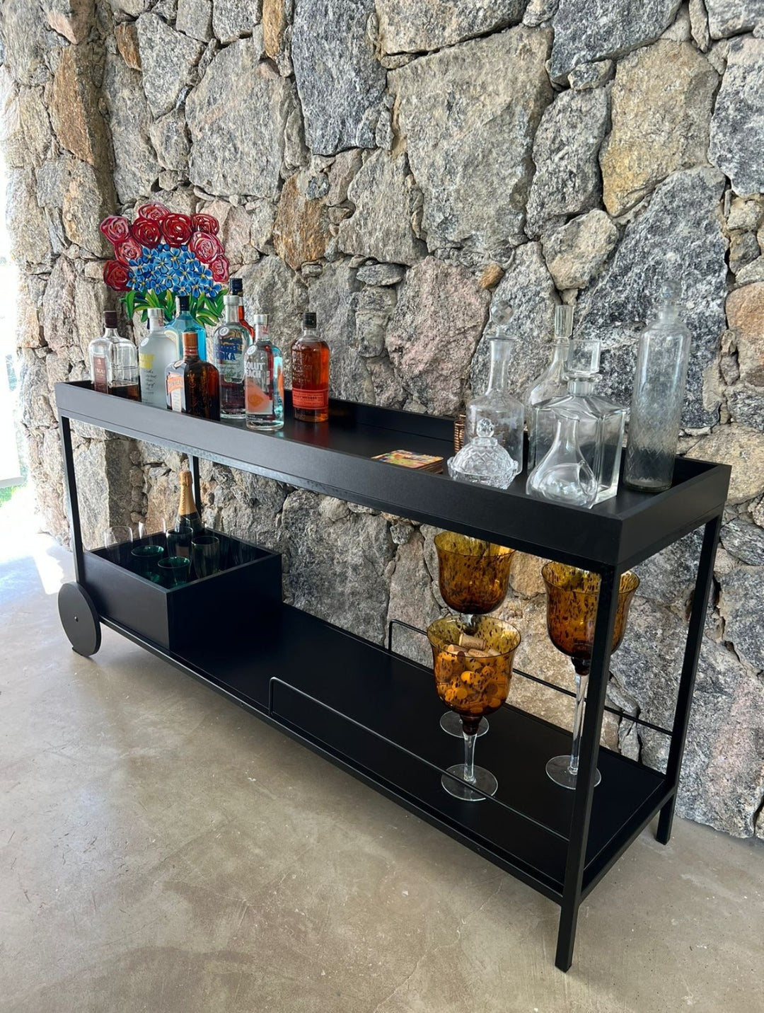 Carrinho Bar Modern Preto